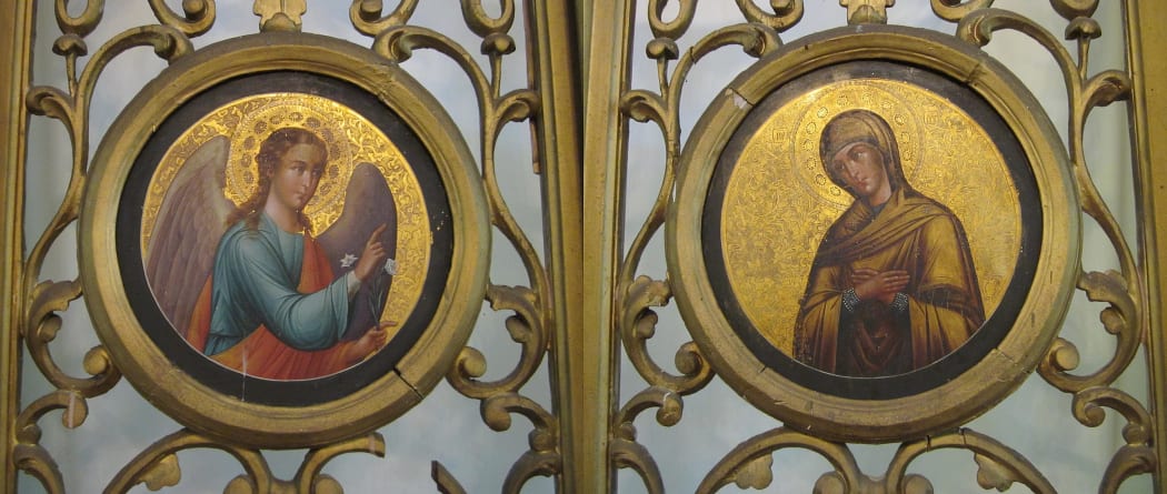 Annunciation on Royal Doors in Nõo Trinity Church, Estonia