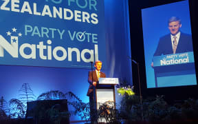 Bill English speaking at the National Party Conference in Wellington.
