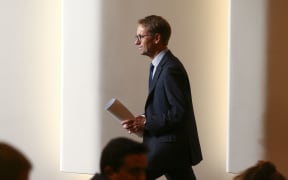 Director-General of Health Dr Ashley Bloomfield arrives at a press conference at Parliament on April 7, 2020 in Wellington, New Zealand. New Zealand has been in lockdown since 26 March following tough restrictions imposed by the government to stop the spread of Covid-19.