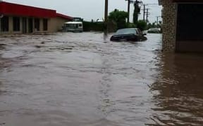 Flooding in downtown Rakiraki.