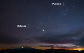 Puanga and Matariki pictured above Ruapehu.