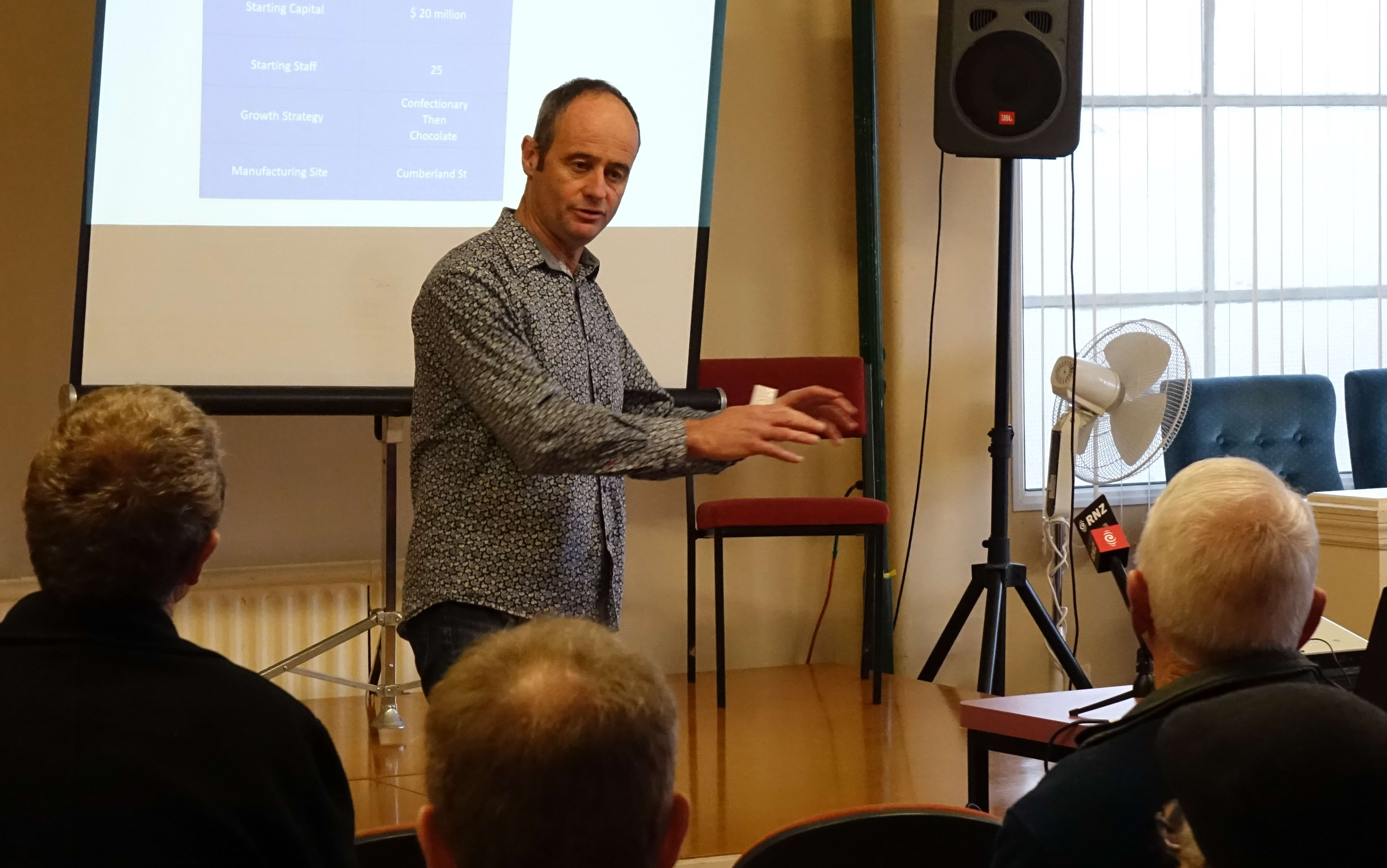 Jim O'Malley pitches his idea to would-be investors