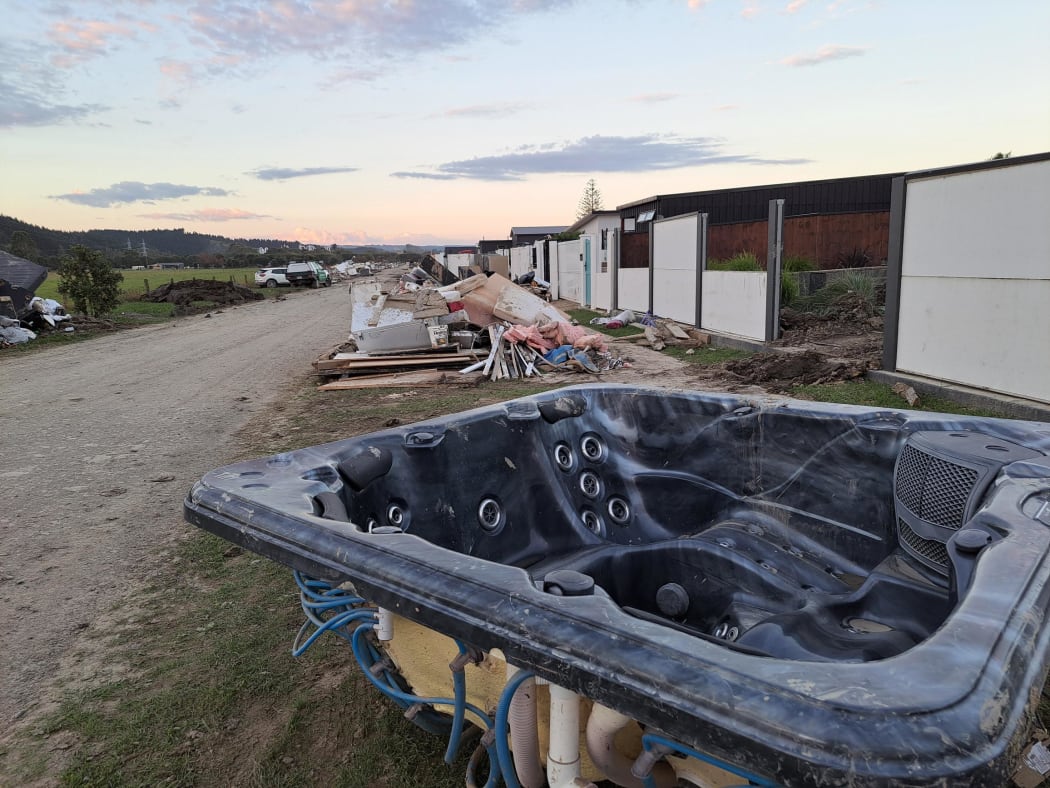 Damage, rubble and carnage left over in Eskdale after Cyclone Gabrielle.