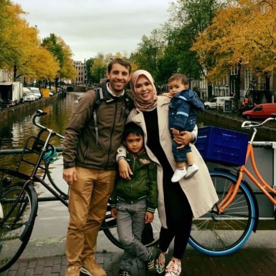 Johannes Nijhuis with his wife Eli and their two children, 8-year-old Alkino and 3-year-old Eliano.