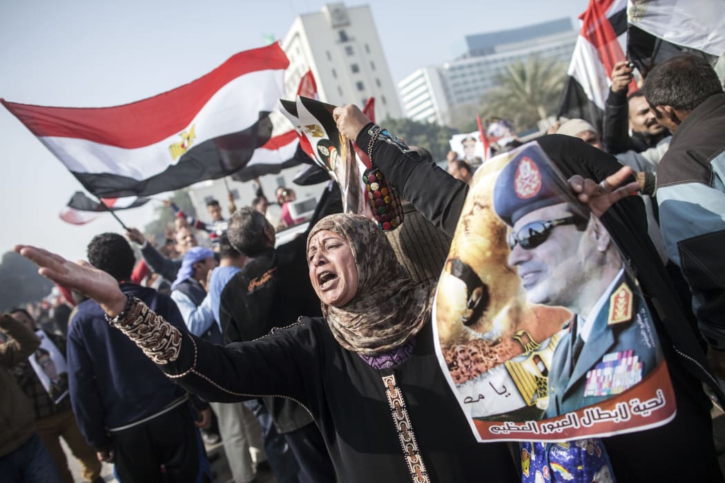 Supporters of the military-led government held rallies in Cairo.