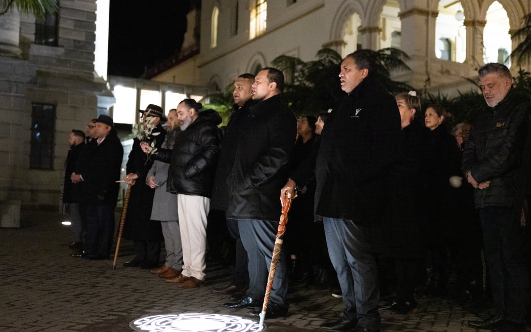 From the dawn ceremony for the unveiling and naming of Parliament's new Te Kahui Mouri.