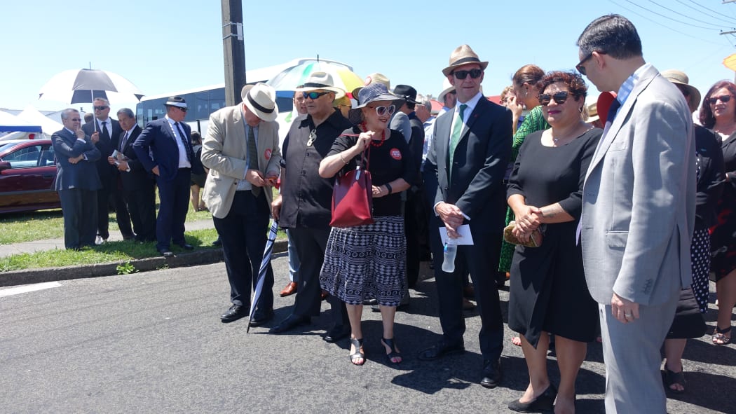 Political parties being welcomed onto the marae.