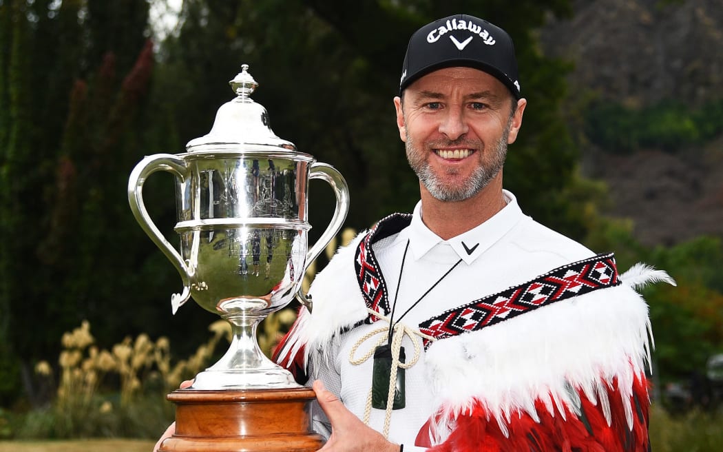 Brendan Jones from Australia after winning the 102nd New Zealand Golf Open.