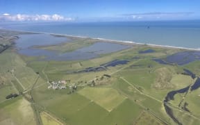 Reporter Kate Green flew along on a Civil Defence fly over areas near Gisborne, as experts assessed the damage from Cyclone Gabrielle, on 18 February, 2023.