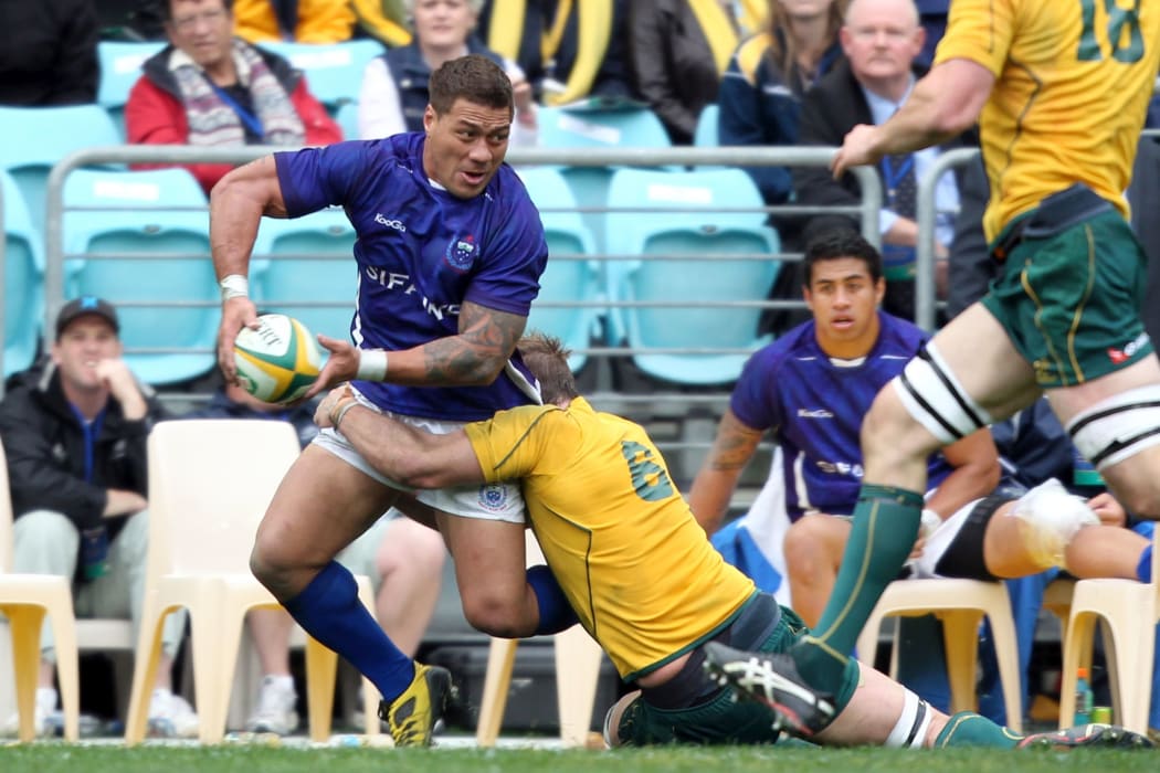 Mahonri Schwalger captained Samoa to victory over the Wallabies.