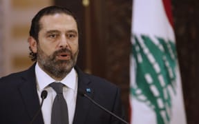 Lebanese Prime Minister Saad al-Hariri gives an address at the government headquarters in Beirut on 18 October, 2019.