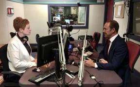 Labour leader Andrew Little in RNZ's studio in Wellington this morning.