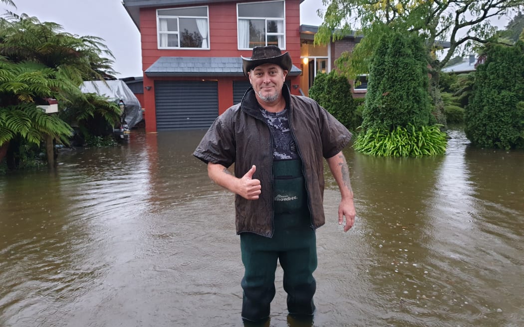 Jim Cowan has damage to some carpet and wall linings in his garage and his man cave. He lives on Livingstone Street in Hokitika.