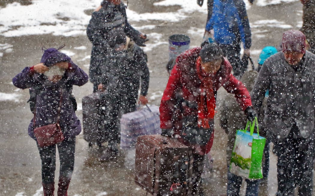 Blizzard conditions in China's Shandong province.