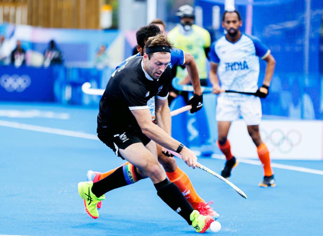Nicholas Woods in the the India v New Zealand Black Sticks game during Pool B on 28 July, 2024.
