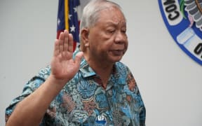 David Mundo Apatang was sworn in by Chief Justice Alexandro C. Castro as the CNMI’s 11th governor on 24 July at the Governor’s Office conference room in Saipan.