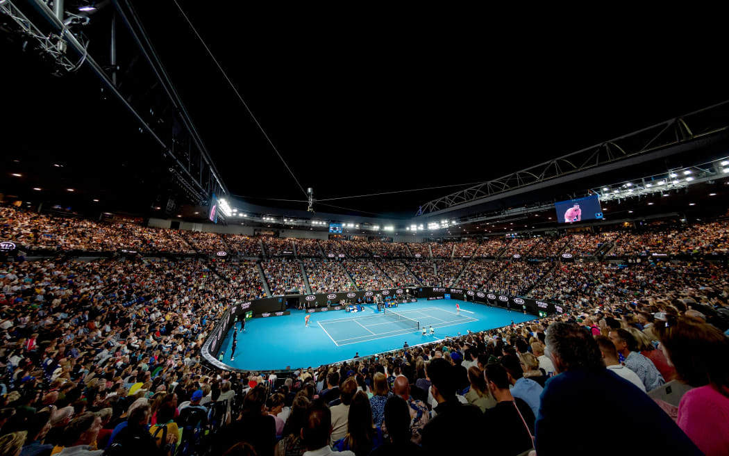 General view of inside Rod Laver Arena during the match between Nick Kyrgios of Australia and Rafael Nadal of Spain 2020.