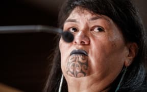 Minister for Local Government Nanaia Mahuta holds a press conference in the Beehive Theatrette on the Three Waters reform.