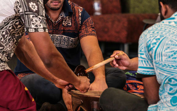 Fijian students at the Victoria University of Wellington conduct a sevusevu (Kava Ceremony) to start off Fiji Language Week.