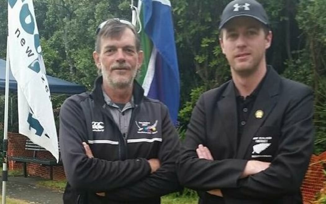 World croquet champion Paddy Chapman and NZ Croquet development officer Greg Bryant.