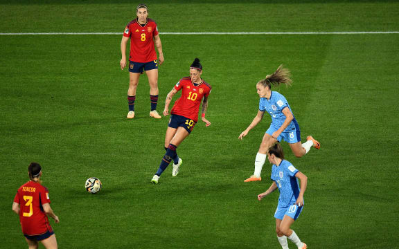 Spain's Jennifer Hermoso in action during the FIFA Women's Football World Cup 2023, Finals game between Spain and England at Accor Stadium, Stadium Australia in Wangal, Sydney, Australia. Sunday 20 August 2023. Copyright Photo: Raghavan Venugopal / www.photosport.nz