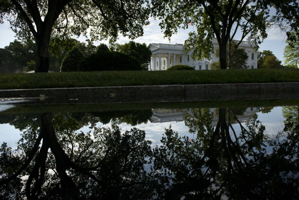 The White House is seen from the North Lawn.