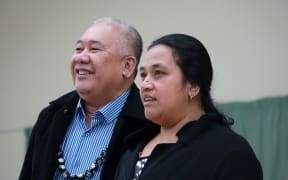 Reverend Iosefa Suamalie, seen here with Ioane Teitiota's wife, Angua Erika, will plead to keep Mr Teitota in New Zealand.
