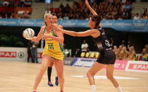 Caitlin Thwaites during the Netball Quad Series between the Australian Diamonds and the Silver Ferns in Durban January 2017.