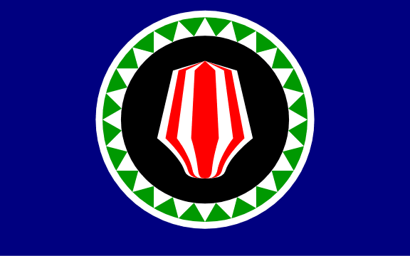 The Bougainville flag first designed by Marilyn Havini in 1975