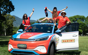 The group known as 'Subite El Chunce' are touring New Zealand while attending their sixth World Cup.