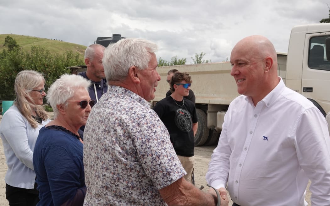 Danny Bearsley  talks to Prime Minister Christopher Luxon on 11 February 2024.