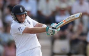 The England batsman Ian Bell in action.