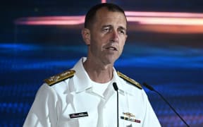 US Chief of Naval Operations Admiral John Richardson attends the International Maritime Security Conference in Singapore on May 15, 2019. (Photo by Roslan RAHMAN / AFP)