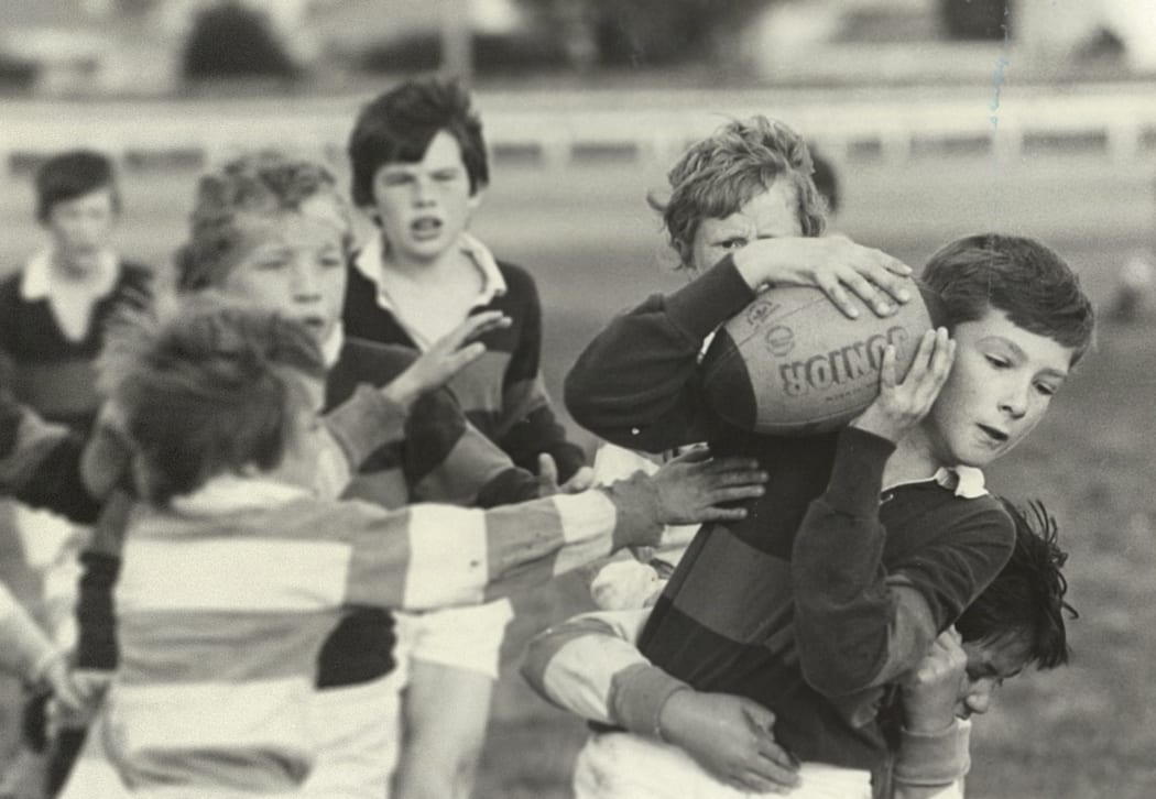 John Daniell playing rugby as a 10 year-old.