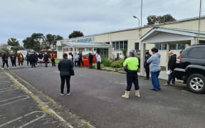 The Cook Islands community gathering at Atiu Hall for very own mass vaccination event.