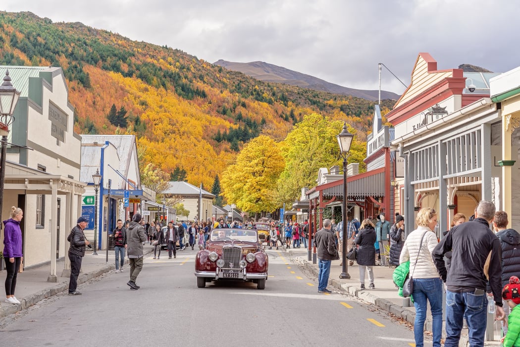 Tourists flock to Arrowtown for the Akura Arrowtown Autumn Festival 19th to 25th April 2018.