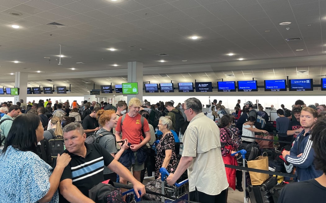 Busy scene at Auckland International Airport