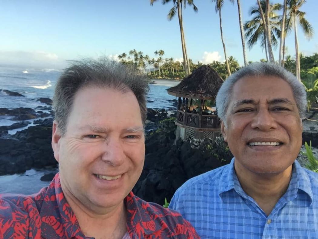 Victoria University's Graham Hassall, (left), and Morgan Tuimaleali'ifano from the USP in Fiji