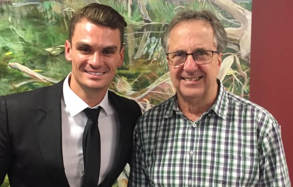 Julz Tocker with Jim Mora