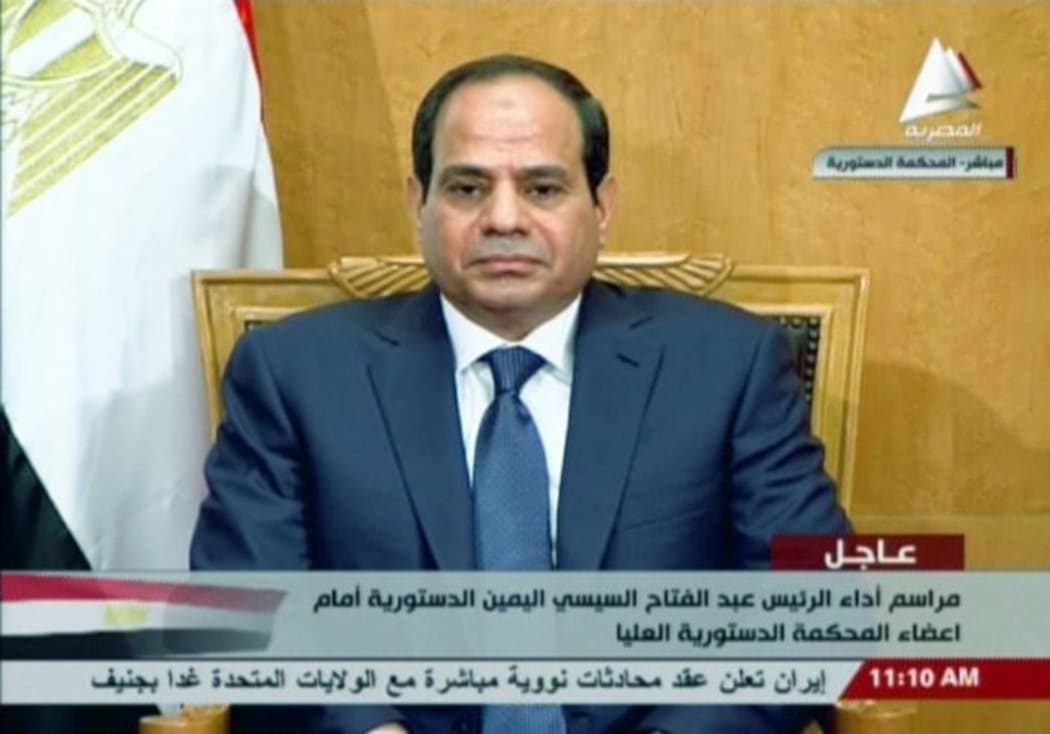An image taken off Egyptian television of newly elected president Abdel Fattah al-Sisi.