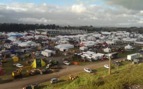 The view from the hill overlooking the set-up at the 2015 Fieldays.