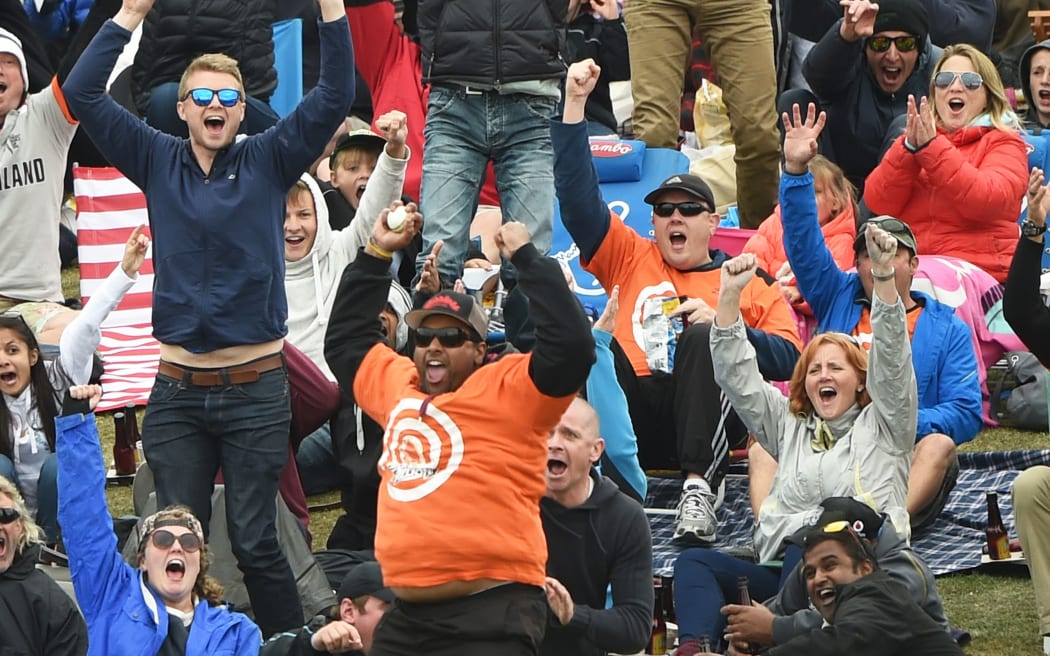 Cricket fan Sunjay Ganda takes a catch in the DB sponsored Catch a Million competition.