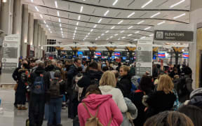 Passengers waiting in the terminal of the Atlanta Hartsfield-Jackson airport in Atlanta, Georgia.