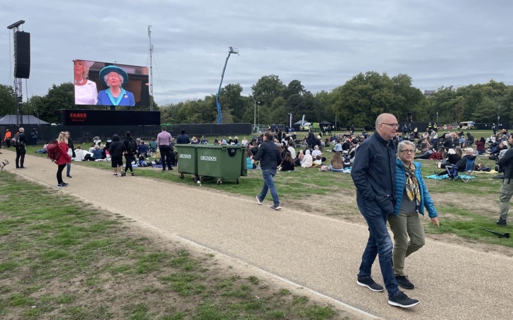 Hyde Park in London just hours before the funeral of Queen Elizabeth II.