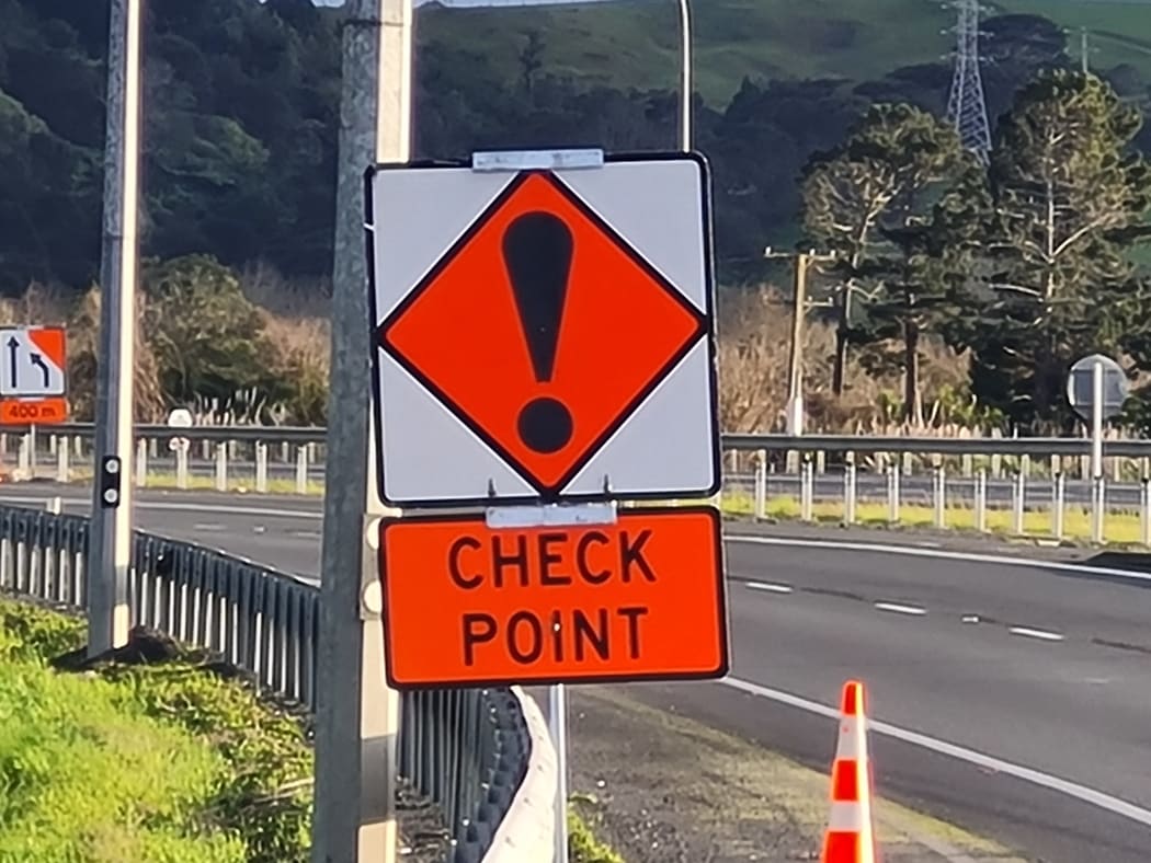 Police checkpoint on SH1 near Meremere.