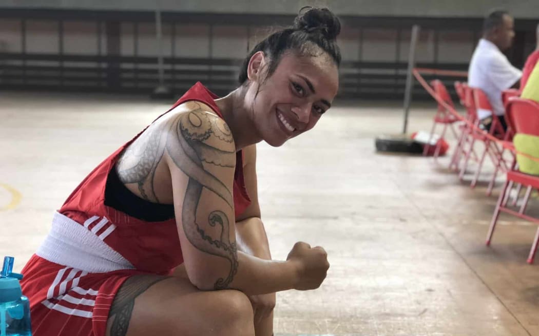 Fe'ofa'aki Epenisa, known in the boxing world as Aki, will become Tonga's first female boxer to compete in the Olympics. Image credit: Tonga Boxing