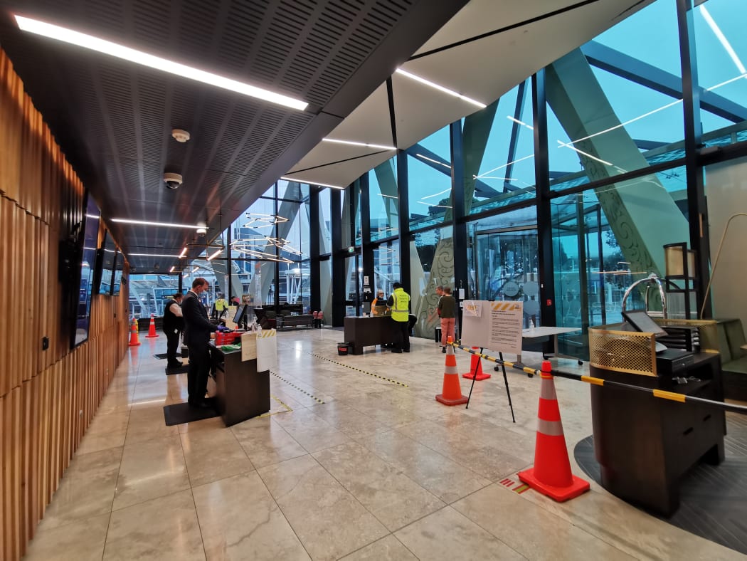 The foyer of the Novotel at Auckland Airport.
