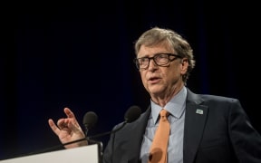 Bill Gates delivers a speech at the fundraising day at the Sixth World Fund Conference in Lyon, France, on October 10, 2019.