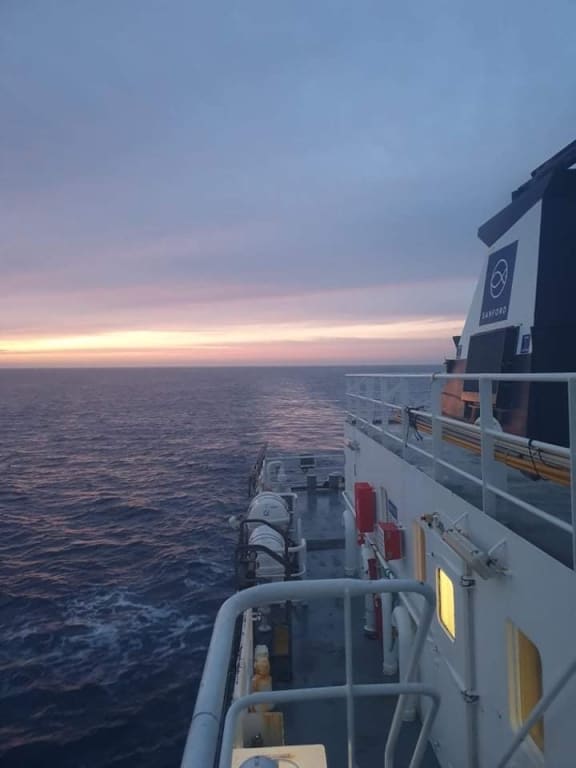 The view from the deck of the San Aotea II fishing boat.