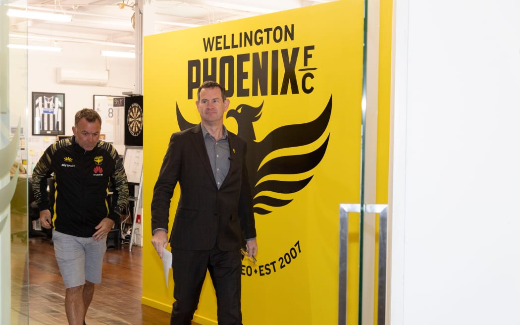 Phoenix general manager David Dome (R) and football operations manager Shaun Gill.